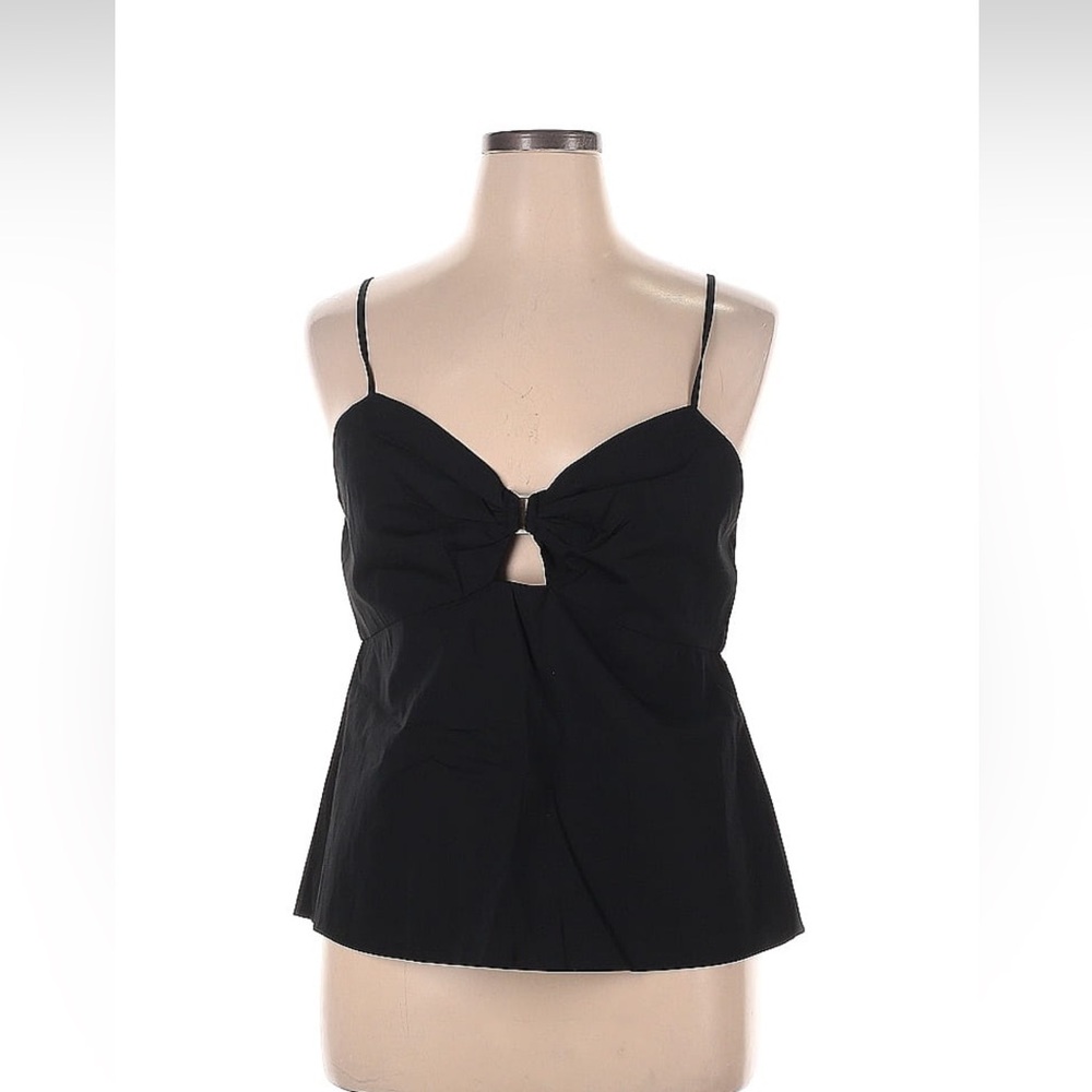 Banana Republic black cotton strappy blouse